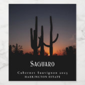 Mockup Saguaro Cactus Custom Wine Labels ワインラベル (シングルラベル)