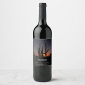 Mockup Saguaro Cactus Custom Wine Labels ワインラベル (正面)