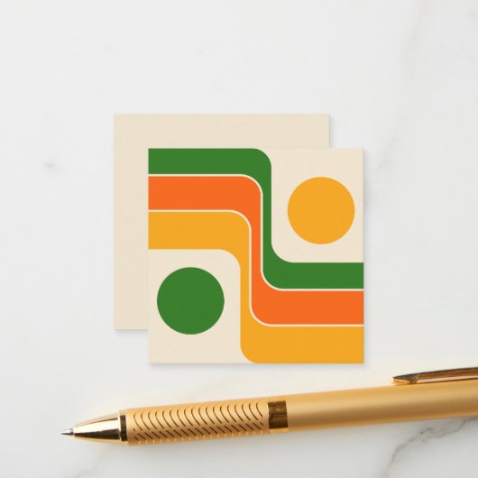 Mod 1970s Retro Style Geometric Design エンクロージャーカード (正面/裏面インサイチュ)