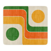 Mod 1970s Retro Style Geometric Design カッティングボード (正面)