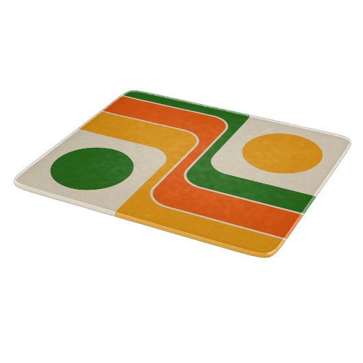 Mod 1970s Retro Style Geometric Design カッティングボード (角)