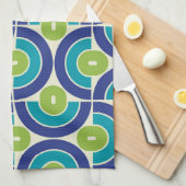 Mod 1970s Retro Style Geometric Design キッチンタオル (四つ折り)