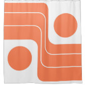 Mod 1970s Retro Style Geometric Design シャワーカーテン (正面)