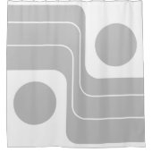 Mod 1970s Retro Style Geometric Design シャワーカーテン (正面)