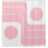 Mod 1970s Retro Style Geometric Design シャワーカーテン (正面)