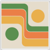 Mod 1970s Retro Style Geometric Design シール (正面)