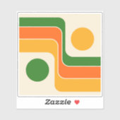 Mod 1970s Retro Style Geometric Design シール (シート)