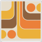 Mod 1970s Retro Style Geometric Design シール (正面)