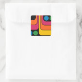 Mod 1970s Retro Style Geometric Design スクエアシール (バッグ)