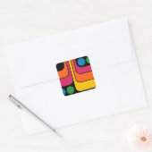 Mod 1970s Retro Style Geometric Design スクエアシール (封筒)