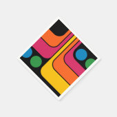 Mod 1970s Retro Style Geometric Design スタンダードカクテルナプキン (角)