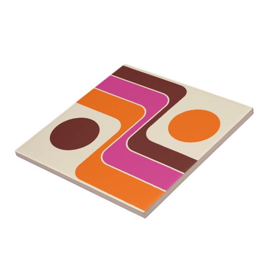 Mod 1970s Retro Style Geometric Design タイル (側面)