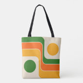 Mod 1970s Retro Style Geometric Design トートバッグ (裏面)