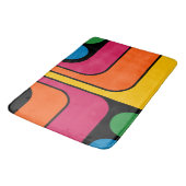 Mod 1970s Retro Style Geometric Design バスマット (アングル)