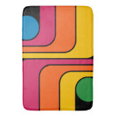 Mod 1970s Retro Style Geometric Design バスマット (正面縦)
