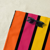 Mod 1970s Retro Style Geometric Design ビーチタオル (インサイチュ)