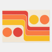 Mod 1970s Retro Style Geometric Design ラッピングペーパーシート (正面3)
