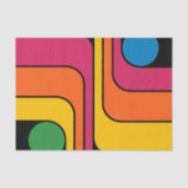 Mod 1970s Retro Style Geometric Design 薄葉紙 (正面)