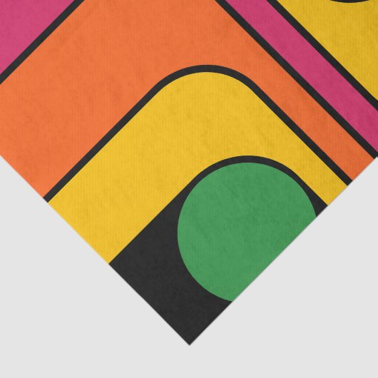 Mod 1970s Retro Style Geometric Design 薄葉紙 (詳細)