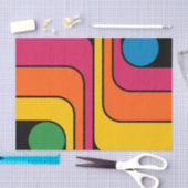 Mod 1970s Retro Style Geometric Design 薄葉紙 (クラフト)