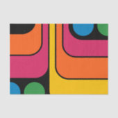 Mod 1970s Retro Style Geometric Design 薄葉紙 (正面)