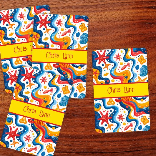 Mod Abstract Beach Theme with Starfish トランプ