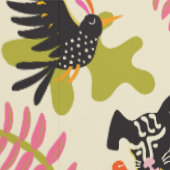 Mod Abstract Primitive Cats & Dogs Pattern 壁紙 (縫い目)