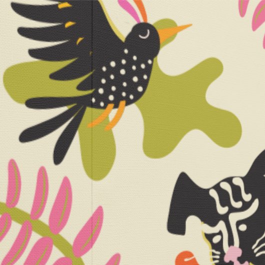 Mod Abstract Primitive Cats & Dogs Pattern 壁紙 (縫い目)