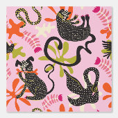 Mod Abstract Primitive Cats & Dogs Pattern pink 壁紙 (正面)