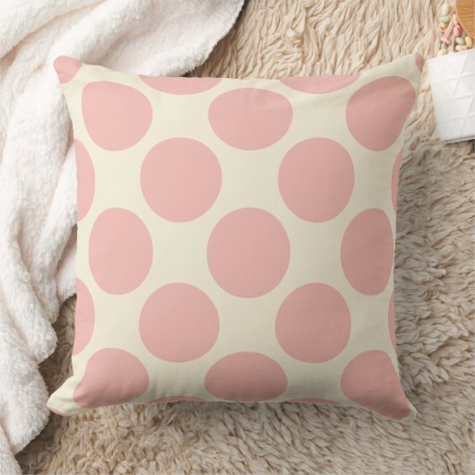 Mod big dots in pink and cream pattern クッション (ブランケット)
