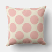 Mod big dots in pink and cream pattern クッション (裏面)