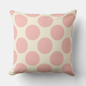 Mod big dots in pink and cream pattern クッション (正面)