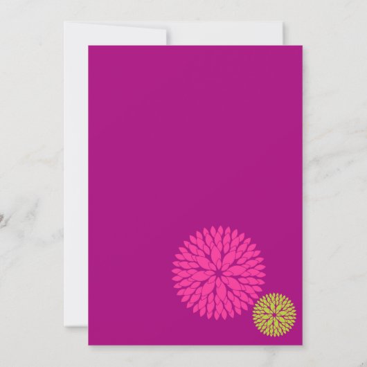 MOD BLOOMS - 結婚式、誕生日、記念日など 招待状 (裏面)