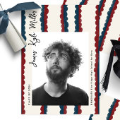 Mod Blue Deep Red Photo Class of 2026 Graduation 案内状