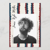 Mod Blue Deep Red Photo Class of 2026 Graduation 案内状 (正面)