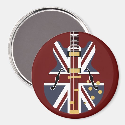 Mod Brit Pop Art guitar fridge マグネット (正面/裏面)