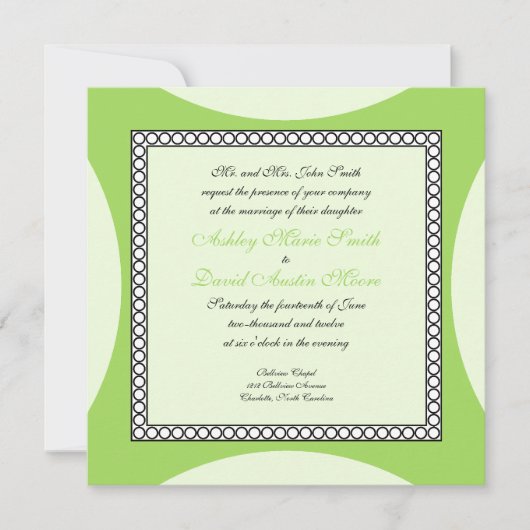 Mod Circles - ライムの結婚式招待状 招待状 (正面)