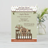 Mod ELEPHANT ベビーシャワー招待状 KME-G 緑 招待状 (スタンド正面)