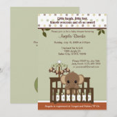 Mod ELEPHANT ベビーシャワー招待状 KME-G 緑 招待状 (正面/裏面)