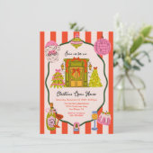 Mod Hand Drawn Christmas Open House 招待状 (スタンド正面)