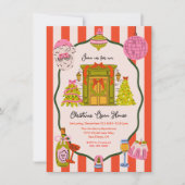 Mod Hand Drawn Christmas Open House 招待状 (正面)