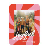 Mod Wavy Retro Groovy Christmas Red Pink Holiday マグネット (縦)