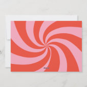 Mod Wavy Retro Pink Red Christmas Non-Photo シーズンカード (裏面)