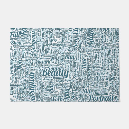 Mode Cheveux Motif Texte Nuage de Mots ドアマット (正面)