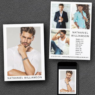 Model Actor モダン Pro 4フォトコンポジットカード 招待状