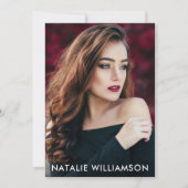 Model Actor 2 Photo Comp Card 5x7ブラックバック 招待状 (正面)