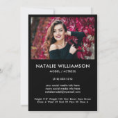 Model Actor 2 Photo Comp Card 5x7ブラックバック 招待状 (裏面)