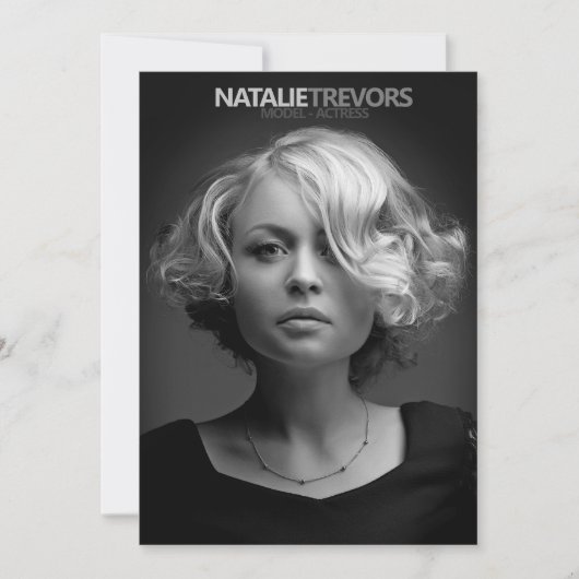 Model Actor 2 Sided 2 Photo 5x7 Comp Zedカード 招待状 (正面)