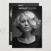 Model Actor 2 Sided 2 Photo 5x7 Comp Zedカード 招待状 (正面/裏面)