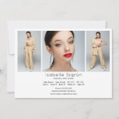 Model Actor 3 Photo Compカードテンプレート5 x 7白色 招待状 (正面)